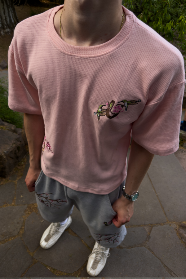 Pink Waffle Tee