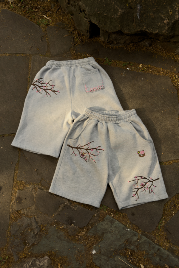 Grey Blossom Shorts