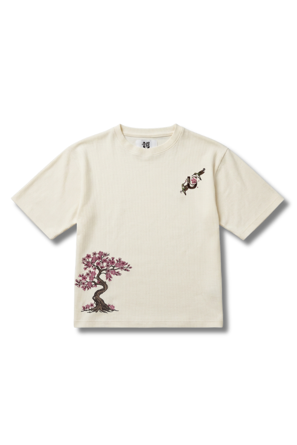 Cream White Waffle Tee