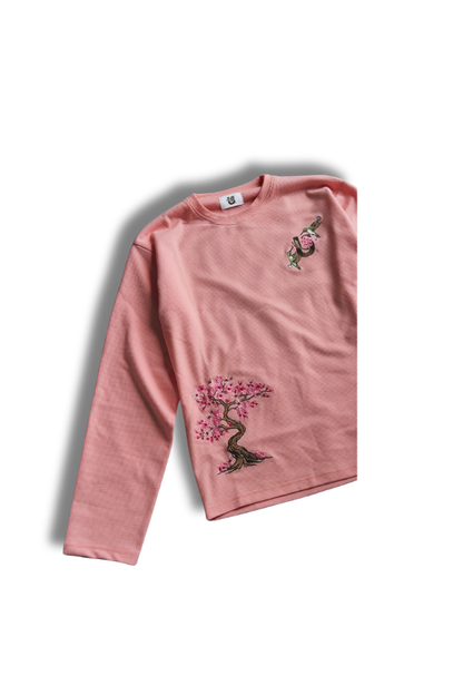 Blossom Waffle Longsleeve (pink)