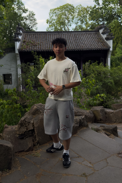 Cream White Waffle Tee