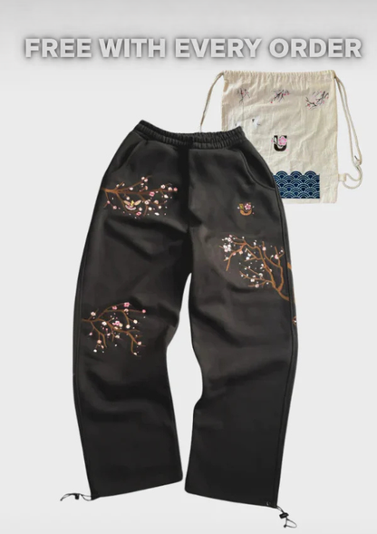 Black Blossom Joggers