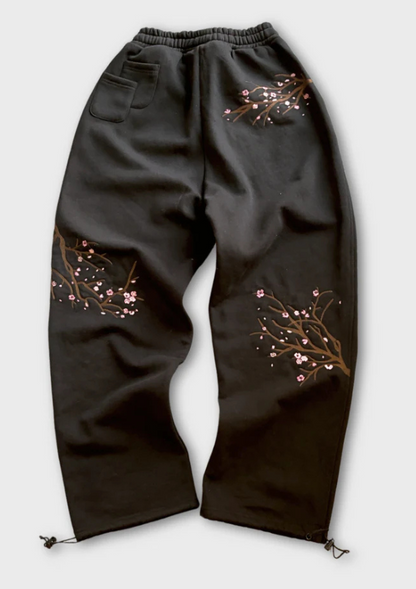 Black Blossom Joggers