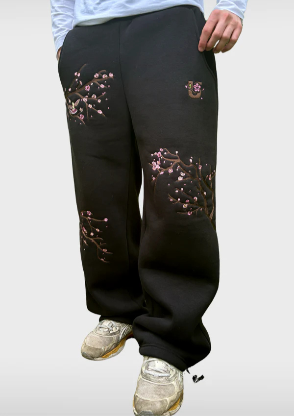 Black Blossom Joggers