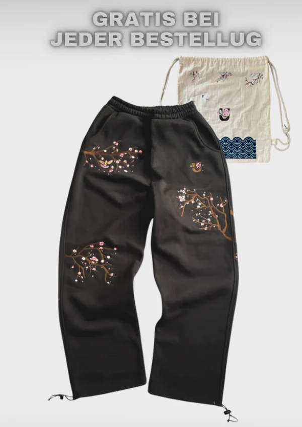 Black Blossom Joggers