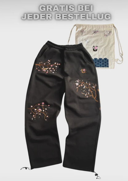 Black Blossom Joggers