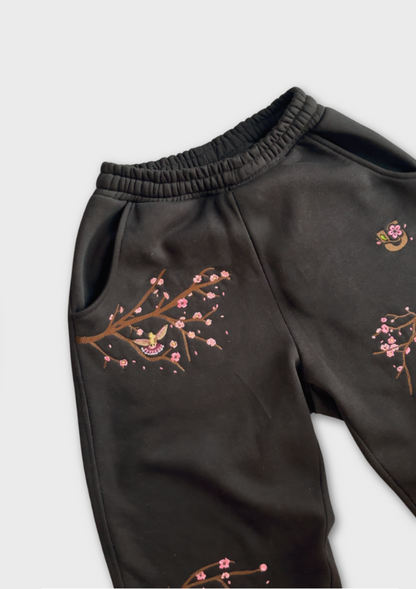 Black Blossom Joggers
