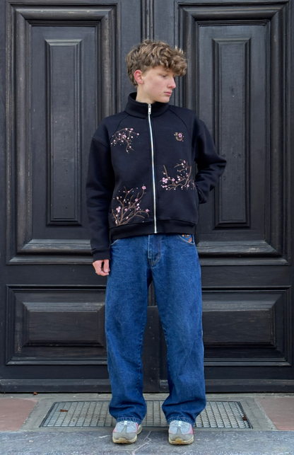 Black Blossom Zipper