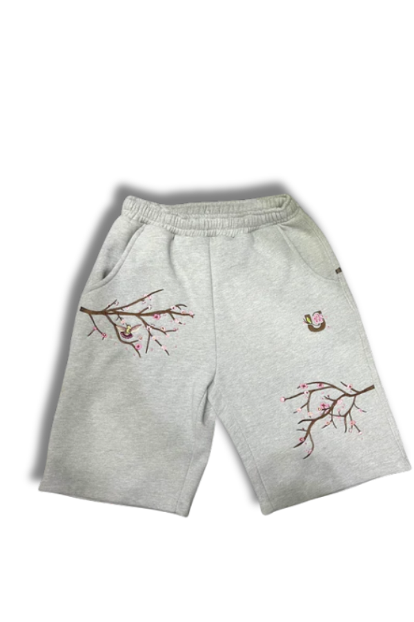 Grey Blossom Shorts