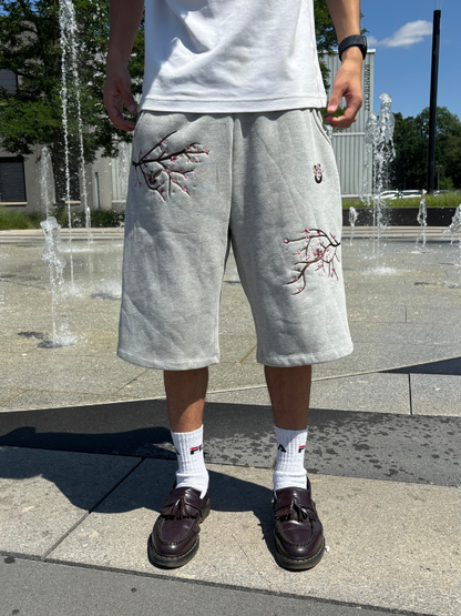 Grey Blossom Shorts